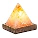 HemingWeigh Hand Carved Natural Crystal Himalayan Pyramid Salt Lamp with Genuine Wood Base, Bulb and On and Off Switch