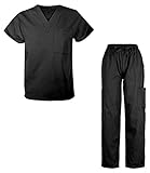 G Med Men's Scrub Set V-neck Top and Pant 2 Piece Set