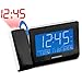 Magnasonic Alarm Clock Radio with USB Charging for Smartphones & Tablets, Time Projection, Auto Dimming, Dual Gradual Wake Alarm, Battery Backup, Auto Time Set, Large 4.8
