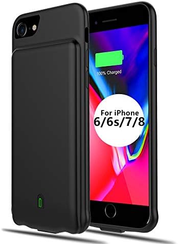 Battery Case for iPhone 6/6s/7/8, Extended Battery Charger Case for iPhone 6 6s 7 8 (4.7 inch) 4500mAh Portable Protective Charging Case (Black)