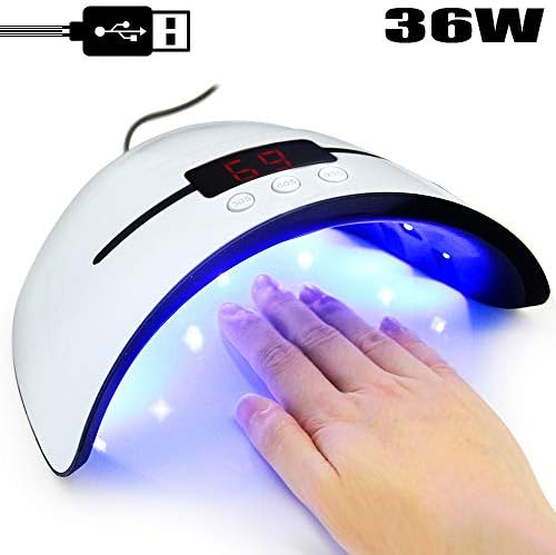 LED UV Lamps for Gel Nail Polish Nail Dryer Curing Lamp with 3 Timers Auto Sensor LED Digital Display USB Plug Carry Convenient