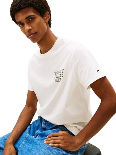 T-Shirt TJM Slim Entry Bills SS Tee DM0DM22321 S/S, Blanc (écru), XXL, Blanc (écru), XXL