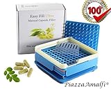 Piazza Amalfi Easy to Use 100 Hole Capsule filler Tray with Powder Block Plate & Tamper, by [Upgraded Version] size 0