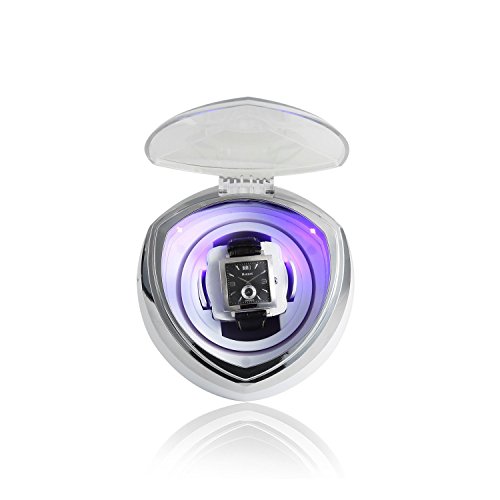 Hipai Fashion Single Automatic Watch Winder with Smart Timer Control - White