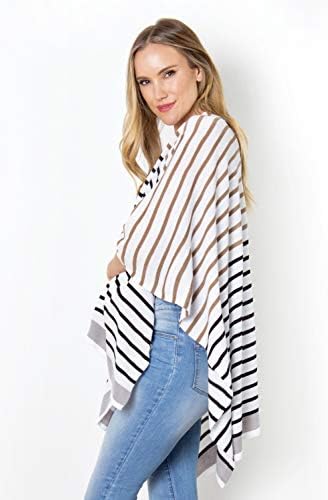 Simply Noelle Bordeaux cardi wrap shawl striped very soft acrylic