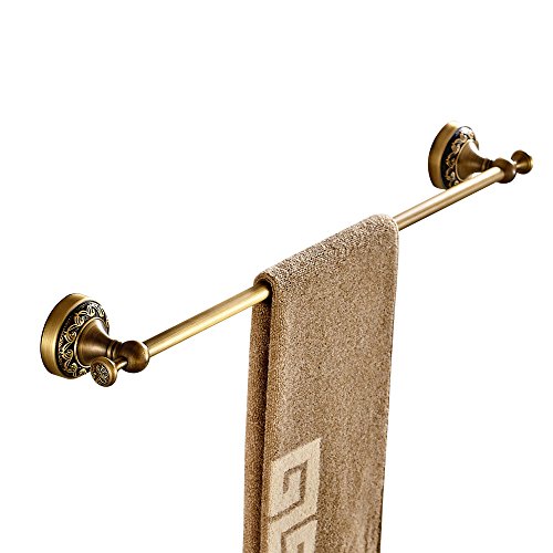 WINCASE Modern Style 4 Piece Bath Hardware Accessory Set of High Grade Brass Antique Brass Finish Suitable for Bathroom Toilet including Towel Bar Towel Ring Toilet Paper Holder and Clothes Hook
