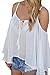 Nulibenna Women's Off Shoulder Spaghetti Straps Long Sleeve Blouse Crop Tops