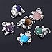 Wholesale 6 PCS Lucky Elephant Charm Pendant Natural Quartz Crystal Healing Chakra Stone Charms Bulk for Jewelry Making(Assorted)