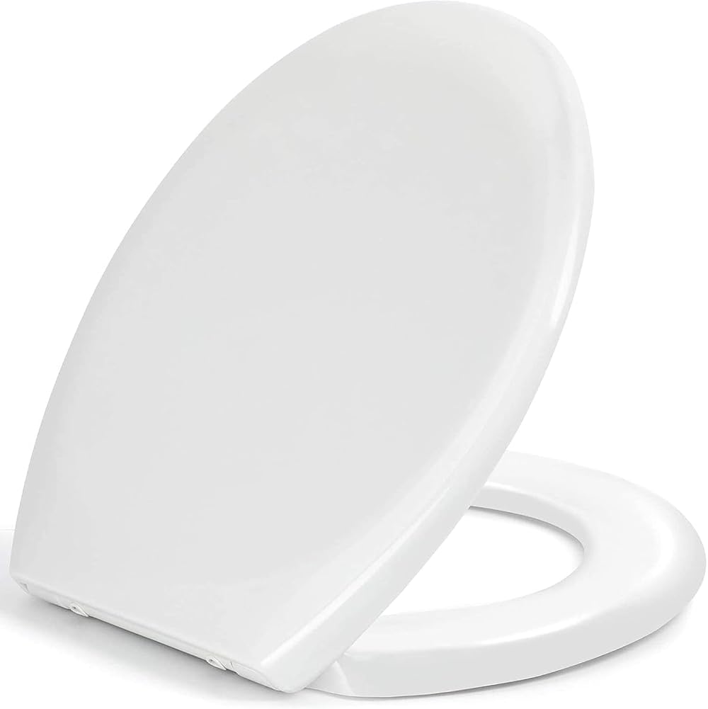 Pipishell Soft Close Toilet Seat White Oval Top Fix Stainless Hinges