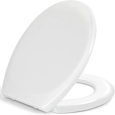 Pipishell Soft Close Toilet Seat White Oval Top Fix Stainless Hinges