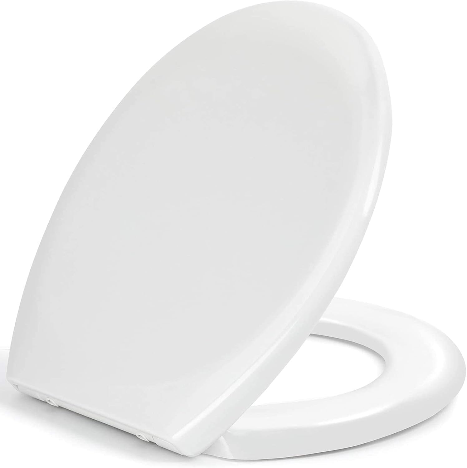 Toilet Seat, Soft Close Toilet Seats White with Quick Release for Easy Clean, Top Fixing, Stay Tight Toilet Lid Oval Shape, Heavy Duty Urea-Formaldehyde Anti-Bacterial Material with Stainless Hinges