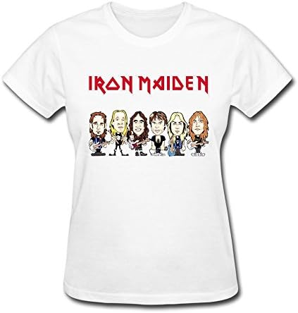 BYONE Iron Maiden Cartoon Image Cotton O-Neck T Shirt For Womens White XL