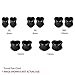 BodyJ4You 4PC Ear Plugs Heart Tunnels Glossy Black White Acrylic 2G Double Flare Expanders