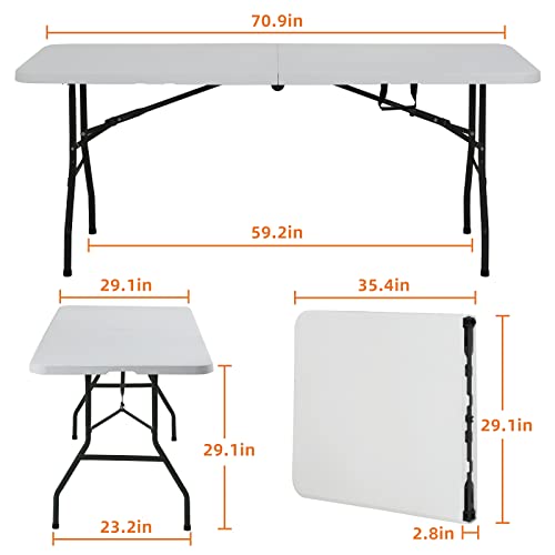Folding Table 6 Ft Heavy Duty Fold Up Table Camping Working