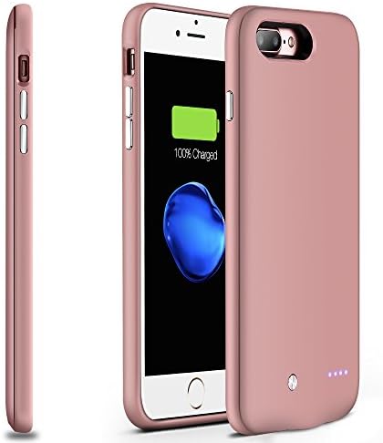 iPhone 7 Plus Battery Case,4880mAh Ultra Slim Portable Charger for iPhone 7 Plus (5.5inch) with Lighting Port Charging Case Extended Battery Pack Power Cases Juice Bank Cover (Rose Gold)