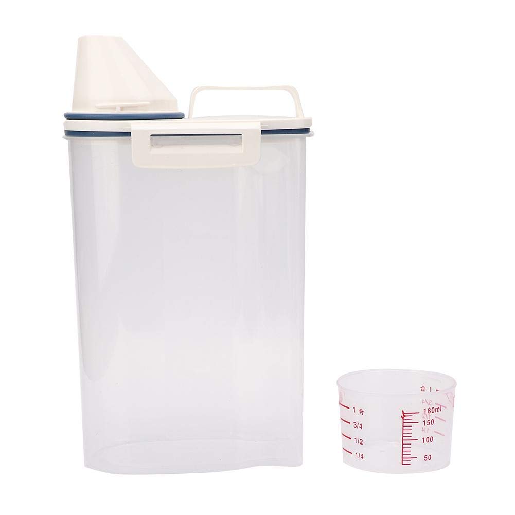 Zerodis Pet Food Container, Airtight Pet Food Storage Container with Flip Lid and Pour Spout Fresh Dry Dog & Cat Food Plastic Storage Container with Measuring Cup
