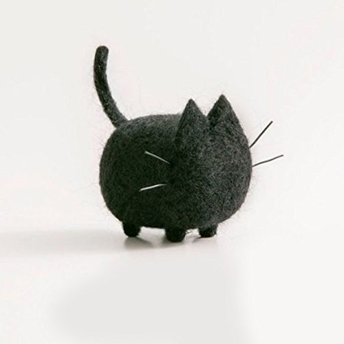 TALENTBABY - DIY Needle Felting Kit Needlecrafts Faceless Cat - Black