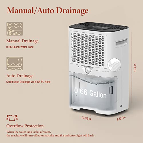 Fehom 4500 Sq. Ft Dehumidifier with Drain Hose Ideal for Bedrooms