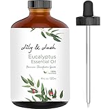 Lily & Lush XL 100% Pure Eucalyptus Essential Oil (4 fl oz) w/Glass Dropper |Undiluted Therapeutic Grade Aromatherapy Oil Helps Relax, Relieve Pain, Eliminate Smells, Clear Congestion & Keep Bugs Away