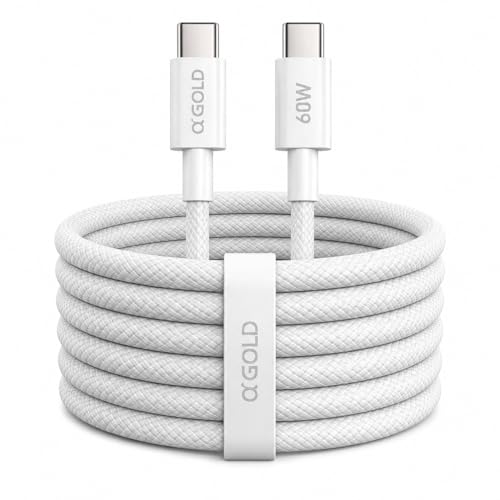 Cabo USB-C para USB-C 2 Metros 60W, Nylon Trançado Reforçado, Carga e Dados, Compatível com iPhone 15/16, Samsung Galaxy, Xiaomi, iPad, MacBook, Notebook e Tablet
