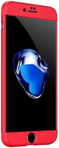 iPhone 6/6S Case, 3 in 1 Double Dip 360°Full Protection Ultra Slim Hard PC Cover Case for Apple iPhone 6/6S-Red