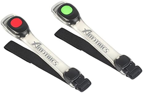 Fashionable Jogging Light, AMOTAIOS LED Running Armband| Keeps you safe while you enjoy your favorite outdoor activities Pack of 2 (Green+Red)