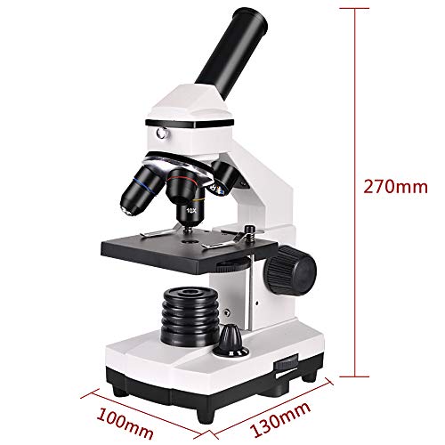 LANDOVE Compound Student Monocular Microscope with Smartphone Adapter,40X-640X Dual Light Optical Glass Lens All-Metal Microscope + Microscope 10x Eyepiece - Thumbnail 3