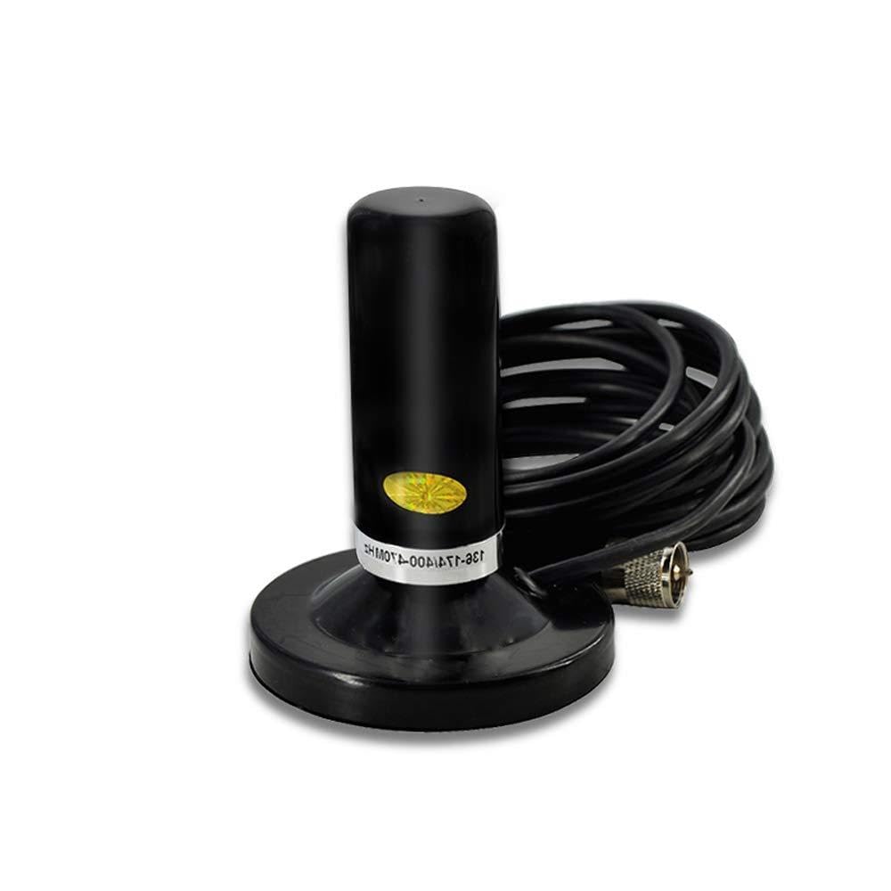 Mobile Antenna EasyTalk HH-N2RS Dual Band VHF UHF High Gain Antennas Short with Magnetic Mount for Car Radio Transceiver Kenwood Wouxun Baofeng, Black