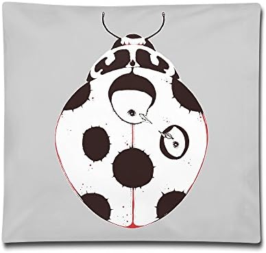 Cute Black White Ladybug Humor Doodle Stylish Throw Pillow Cover Pillowcase(1818 In)