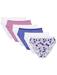 Just My Size pack de 5 pantis surtidas, con corte hi-cut, para dama.