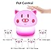 OUNUO Night Light for Kids Baby Nursery Night Light with Touch Sensor, Portable Rechargeable and Cute Nightlight Lamp for Children Toddler Bedroom Birthday Gift (Pink)