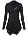 Laksmi Tops For Women, Long Sleeve Asymmetrical Cowl Neck Long Tunic Hot Sale Charcoal Black X-Large