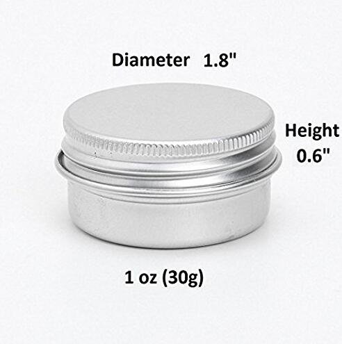 JM-capricorns 24 Pcs 30 ml Silver Small Aluminum Round Lip Balm Tin Storage Jar Containers with Screw Cap for Lip Balm, Cosmetic, Candles or Tea