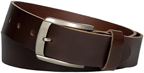 Leather belt made of cowhide leather, 4 cm wide and approx. 0,3 cm thick, genuine leather belt, Made in Germany, shortenable, for men and women #4-0023