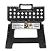 Heim & Elda Folding Step Stool, Super Strong Plastic 9 inch Step Stool for Kids and Adults with Handles, Black