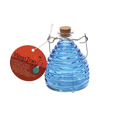 Toland Home Garden Small Blueberry Blue Pesticide-Free 3.75-Inch Diameter Glass Wasp and Fruit Fly Trap 10203 Toland Home Garden Small Blueberry Blue Pesticide-Free 3.75-Inch Diameter Glass Wasp and Fruit Fly Trap 10203