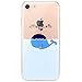JAHOLAN iPhone 7 Case, iPhone 8 Case Amusing Whimsical Design Clear Bumper TPU Soft Case Rubber Silicone Cover for iPhone 7 iPhone 8 - Whale
