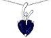Heart Shape 8mm Created Sapphire Pendant in .925 Sterling Silver