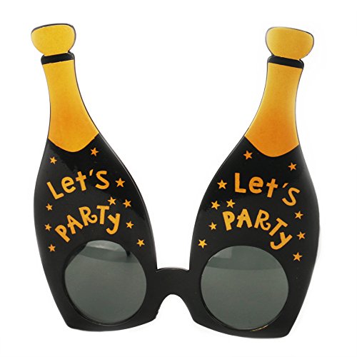 Champagne Sunglasses – Celebration Party Favors, Novelty Shades, Party Toys, Let‘s Party Funny Costume Glasses Accessories for Kids & Adults