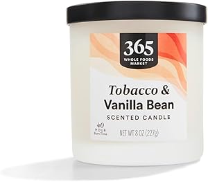 365 by Whole Foods Market, Scented Candle, Tobacco & Vanilla Bean, 40 Hour Burn Time, 8 Ounce