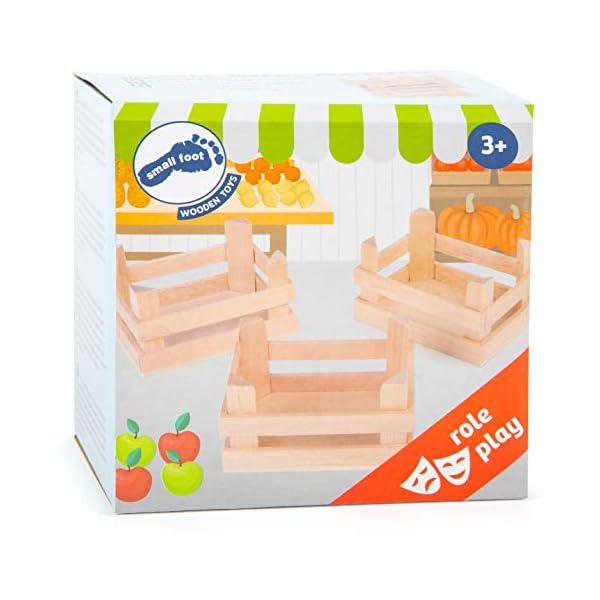 Small Foot Kleine Holzkisten Natur im 3er Set, für Kaufmannsläden oder als Dekoration einsetzbar, ab 3 Jahren, 1808… – Bild 4