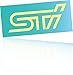 Vinyl Sticker STI 10x4 cm Logo for car Laptop Phone Subaru Impreza WRX WRC Vinyl Decal Die Cut No Background (Yellow)