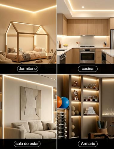Tira LED Neón 5M Blanco Cálido, 120 LED/m 600 LEDs, IP65 Impermeable, Tira de Luces LED Flexible de Silicona Cortable 12V para Decoración de Habitación, Sala, Cocina, TV, Jardín y Exterior