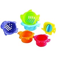 KidSource Seatime Sand Sifters - Sand and Water Toys for the Beach or Bath - Fun for Kids Ages 6 Months and Up