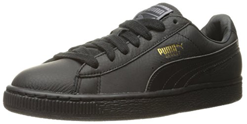 PUMA Men's Basket Classic Lfs Fashion Sneaker, Black/Team Gold, 6.5 M US