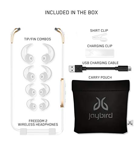 Jaybird FREEDOM 2 In-Ear Wireless Bluetooth Sport Headphones with SpeedFit – Tough All-Metal Design – Gold (Certified Refurbished)