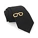 AnalysisyLove Mens Tie Bar Clip Gift Set of Gold Glasses, Black Beard & Pen, Silver Arrow & Feather for Jewelry Gift
