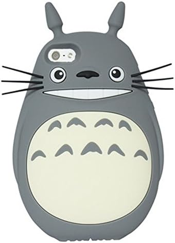 iphone 5 Cartoon Cases 3D,iphone 5 Silicone Animal Totoro Case,MODEFAN Cute Lovely Cartoon Animal Series Totoro Silicon Gel Rubber Case for Apple iPhone 5 5S (Gray Totoro)