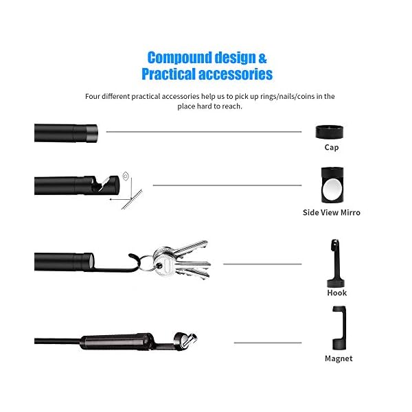 ONEVER Industrielle Endoskop-Inspektionskamera mit 5,5-mm-Mikroschlangenkamera Hi-Vision 720P IPS-Bildschirm IP67… – Bild 5