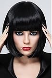 TLT 29cm (11.4inch) Ladies Short Straight Flat Bang Bob Stylish Hair Full Cosplay Wigs BU027